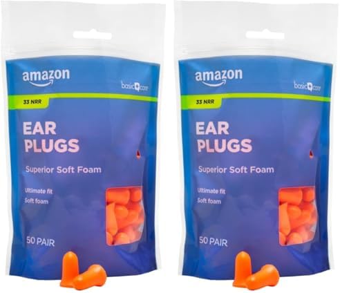 Amazon Basic Care Soft Foam Noise Cancelling Earplugs by AmazonBasicCare