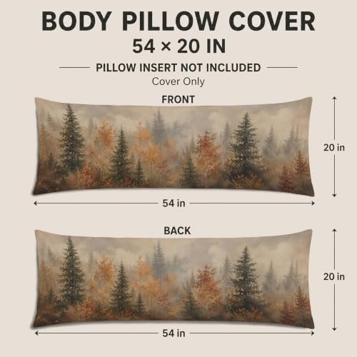 Rustic Fall Forest Body Pillow Cover 20x54 - Image 2