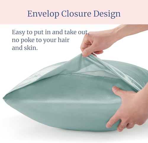 BEDELITE Satin Pillowcases, Standard Size 20x26 Inch, Haze Blue - Image 6