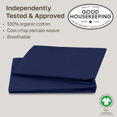 California Design Den 100% Organic Cotton 2-Pack Pillowcases King - Image 2