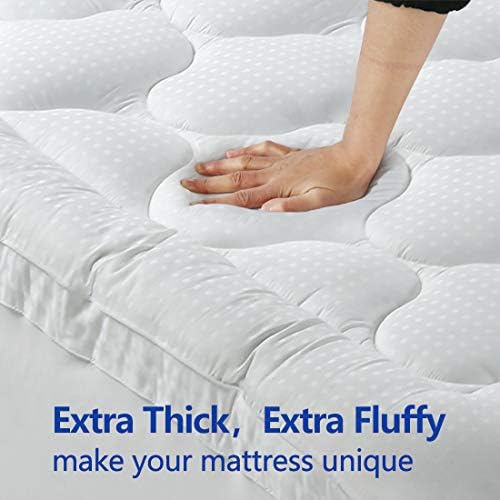 EASELAND King Size Mattress Topper Pillow Top Mattress Cover Quilted Fitted - Image 4