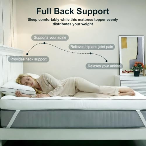 5 Inch Memory Foam Mattress Topper King, 2000 GSM Fill Pillow Top - Image 2