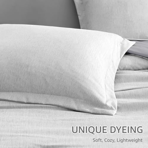 Monbix Full Comforter Set 7 Pieces Light Grey Cationic Dyeing Bed in a Bag - Image 6