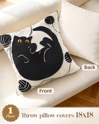 Animal Embroidered Throw Pillow Cover 18x18 Inch - Image 4