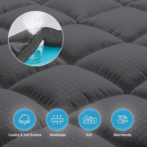 MASVIS Twin XL Size Dual Layer 4 Inch Memory Foam Mattress Topper, 2 Inch Gel - Image 5