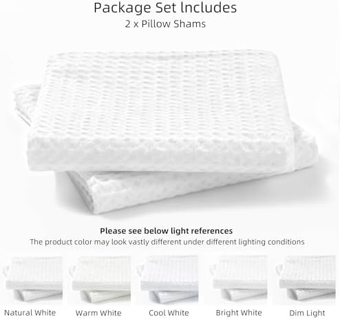 CHUFFED 100% Cotton Waffle Weave Pillowcases 2 Pack Standard, 20x26 Inches - Image 6