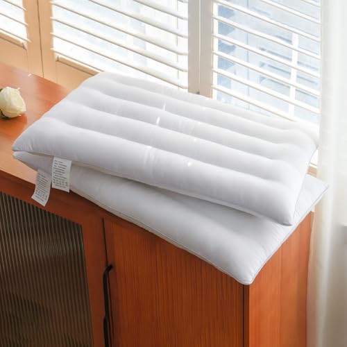 2 Pack Thin Pillow for Stomach and Back Sleeper Low Pillow Flat Bed Pillow Flat - Image 3