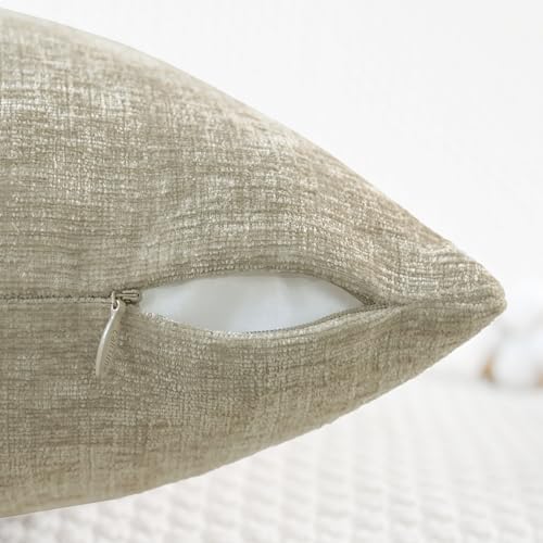 CaliTime Decorative Couch Throw Pillow Covers 18 X 18 Inches Light Taupe - Image 3