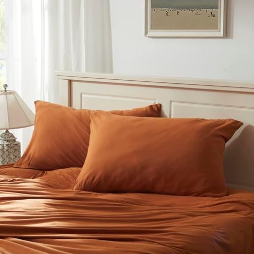 H HOUSEHOLD 100% Jersey Knit Cotton King Size Pillowcases Set of 2, Super Soft by HHOUSEHOLD