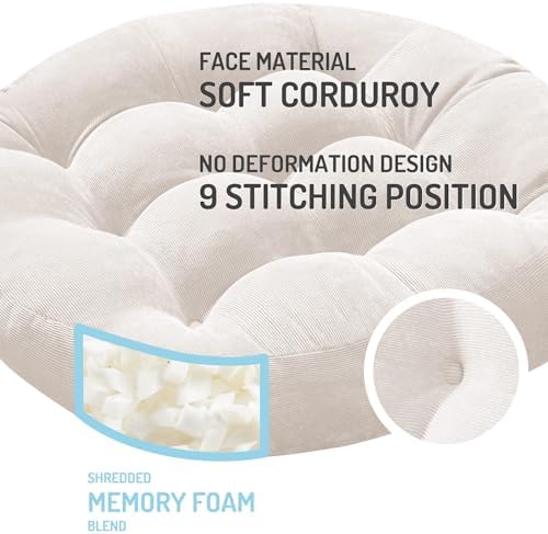 Meditation Cushions Set of 2, Large Floor Pillow - Image 2