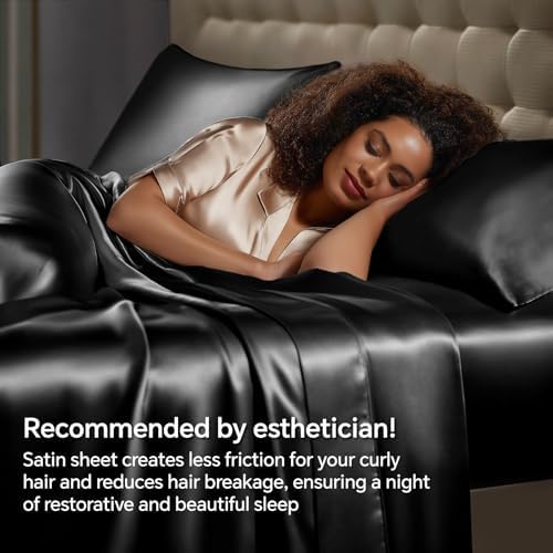 BEDELITE Satin Sheets Full XL Size Bed Set, 4 Pieces - Image 5