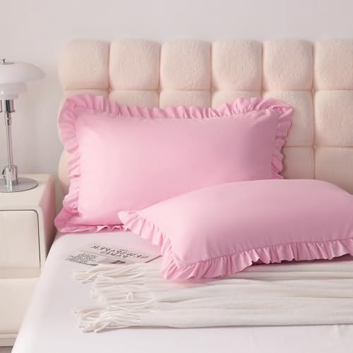 Ruffled King Pillow Shams, 2 Pack, 20x36 Inches - Image 2