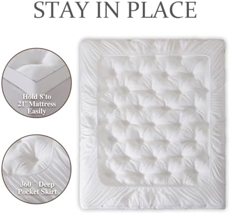 WhatsBedding 5 Inch Memory Foam Mattress Topper, Deep Pocket - Image 4