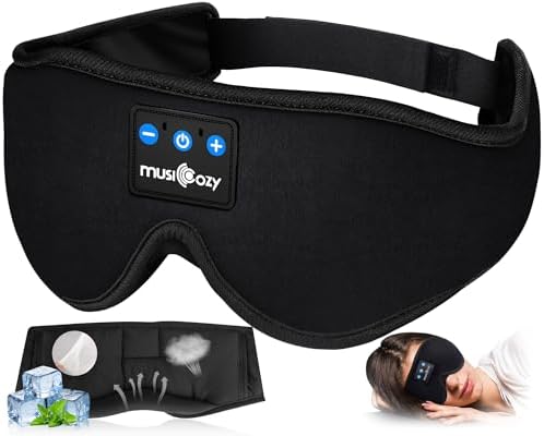 MUSICOZY Bluetooth 5.4 Sleep Headphones Sleeping Eye Mask Earbuds Headband by MUSICOZY