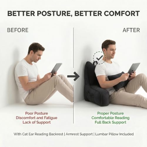 Patented Design Corduroy Bed Rest Pillow - Image 3