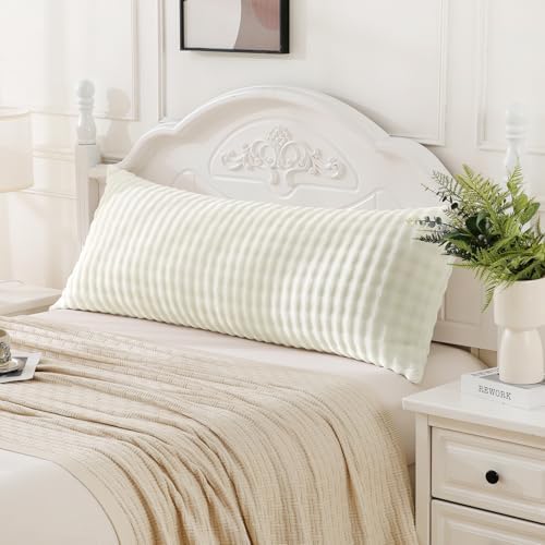 SOCHOW Decorative Body Pillow Cover 20x54 Inches, 1 Pack, Cream White by SOCHOW