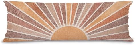 Retro Boho Sun Sunshine 20x54 Body Pillow Cover Case, Mid Century Modern Boho by Unknown