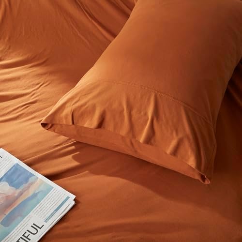 H HOUSEHOLD 100% Jersey Knit Cotton King Size Pillowcases Set of 2, Super Soft - Image 4