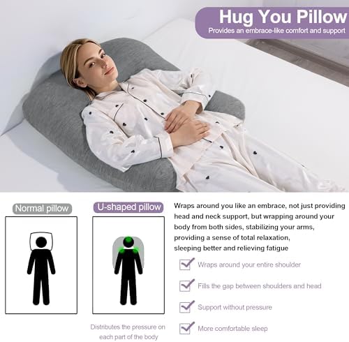 HOMBYS Cooling U Shaped Pillow for Neck, Contour Shoulder Pillow for Side - Image 7