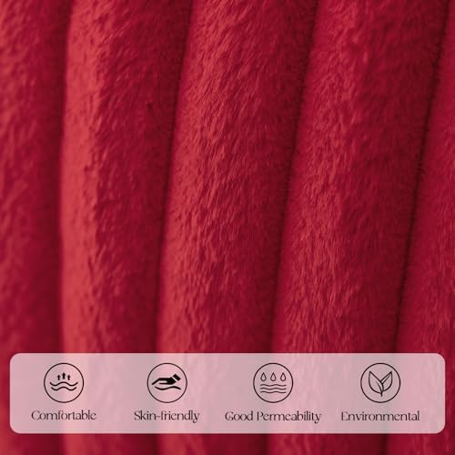 MOSAYT Faux Fur Pillow Covers 18x18 Set of 2, Ultra Soft Fluffy Striped Modern - Image 2