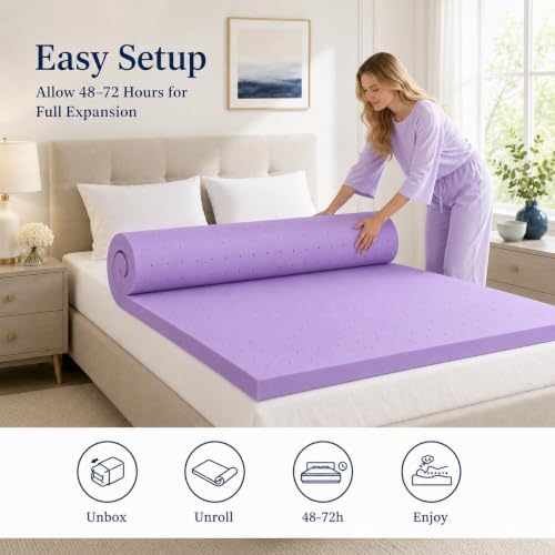 IULULU Gel-Infused Memory Foam Mattress Topper Twin Size, 3 Inch - Image 6