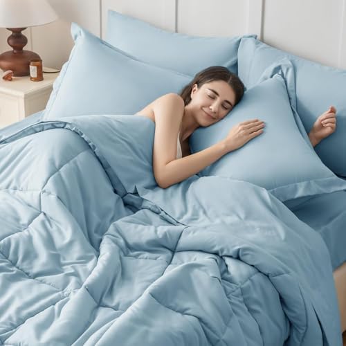 JOLLYVOGUE Twin Comforter Set, Ultra-Soft Bed in a Bag Twin Size 5 Pieces - Image 5