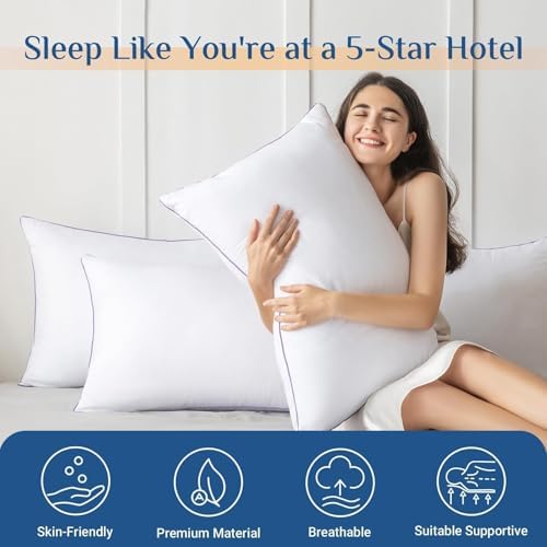 JOLLYVOGUE Firm King Size Pillows Set of 4, Cooling Supportive Bed Pillows - Image 2