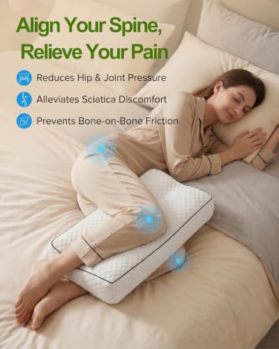 Knee Pillow for Side Sleepers, Memory Foam Leg Pillow - Image 6