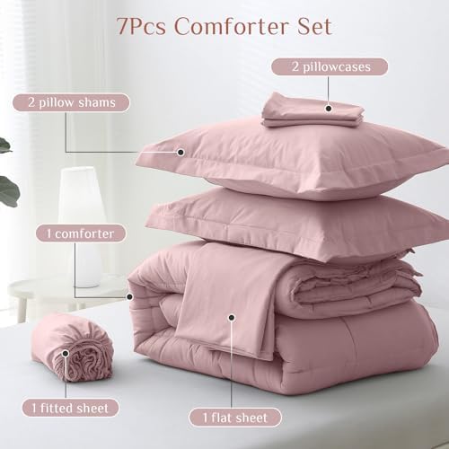 JOLLYVOGUE Full Comforter Set, Ultra-Soft Bed in a Bag Full Size 7 Pieces - Image 5