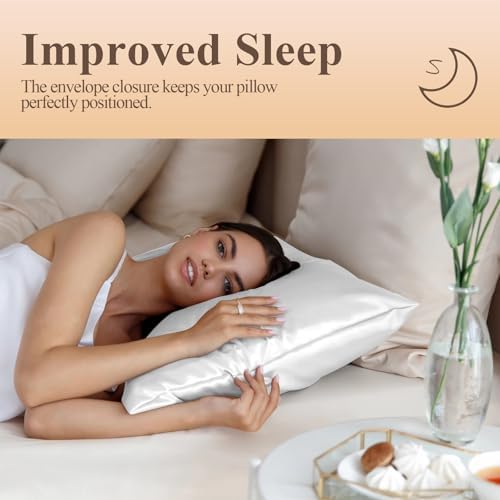 Silk Like Satin Pillowcase Cal King Size, 2 Pack, 20x40 Inches - Image 5