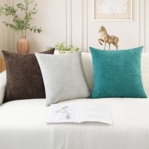 CaliTime Decorative Couch Throw Pillow Covers 18 X 18 Inches Coffee - Image 5