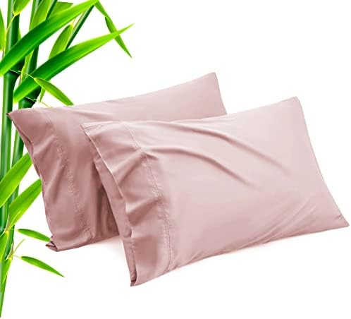TELUS Pink Pillow Cases King Size 2 Pack, Bamboo Rayon Cooling Pillowcases by TELUS
