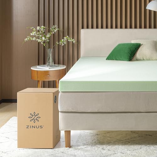 ZINUS 4 Inch Green Tea Memory Foam Mattress Topper, Pressure-Relieving Layer - Image 4
