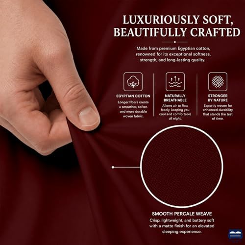 Cottingon 4 Piece Full Sheets Fits 16" Deep, Egyptian Cotton - Image 6