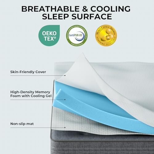 OhGeni 2 Inch Full Memory Foam Mattress Topper Pad - Image 3