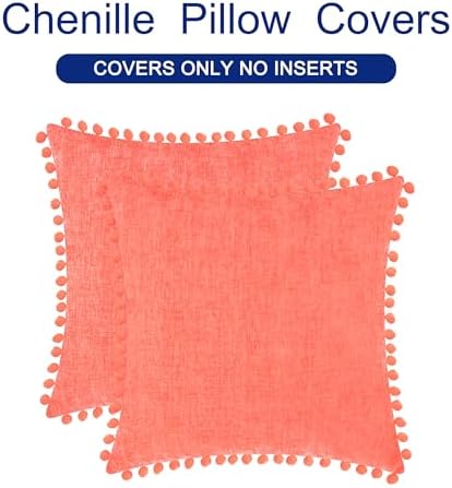 CaliTime Decorative Couch Throw Pillow Covers 22 X 22 Inches Living Coral - Image 6
