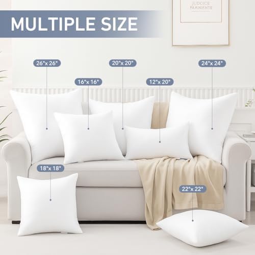 Leeden 16x16 Throw Pillow Inserts Set of 4, Decorative Pillow Inserts - Image 5