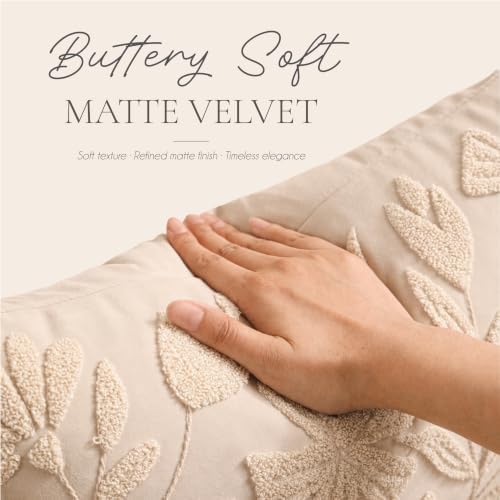 BlissBlush Decorative Lumbar Pillow Cover 12x20, Floral Tufted Rectangular - Image 4