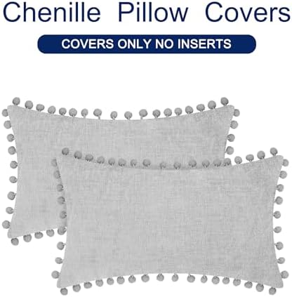 CaliTime Decorative Couch Throw Pillow Covers 20 X 12 Inches Moonbeam Gray - Image 6