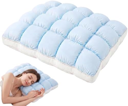 Puff Pillow Supportive Cloud Grid Breathable Soft Sleeping by Unknown