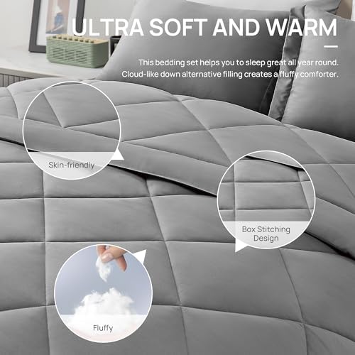 Love's cabin Oversized Queen Comforter Set, 7 Pieces Bed in a Bag, All Season - Image 4