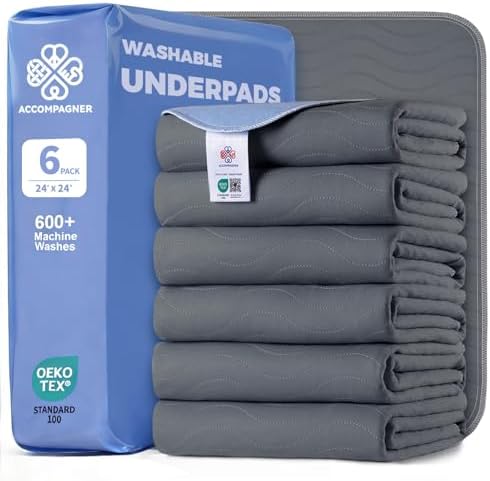Accompagner Incontinence Bed Pads Washable Waterproof, Ultra-Absorbent Reusable by Accompagner