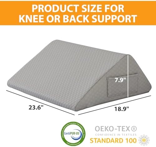 Ruqmuis Knee Pillow for Back Sleeping, 8” Knee Wedge Pillow to Elevate Knee - Image 3