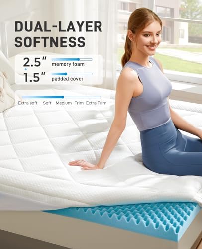 PERLECARE Twin Mattress Topper, 4 Inch Dual Layer Mattress Topper Twin - Image 2