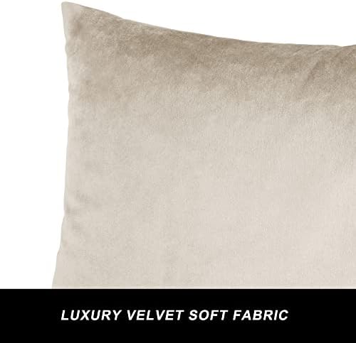 GIGIZAZA Velvet Champagne Throw Pillow Covers Decorative Cushion Covers Pillow - Image 4