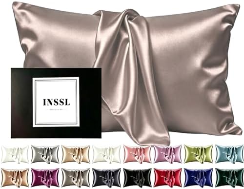 INSSL Mulberry Silk Pillowcase f Hair and Skin Health, Natural Silk Pillow Cover by Home