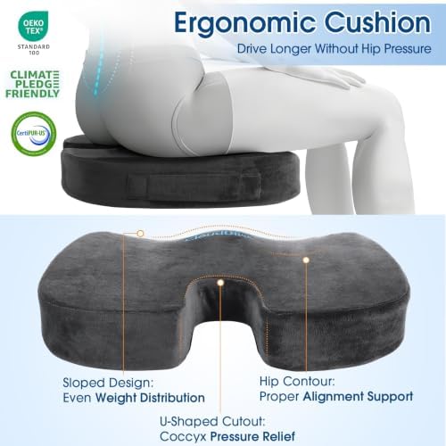 CloudBliss Ergonomic Seat Cushion & Lumbar Support Pillow Set - Image 6