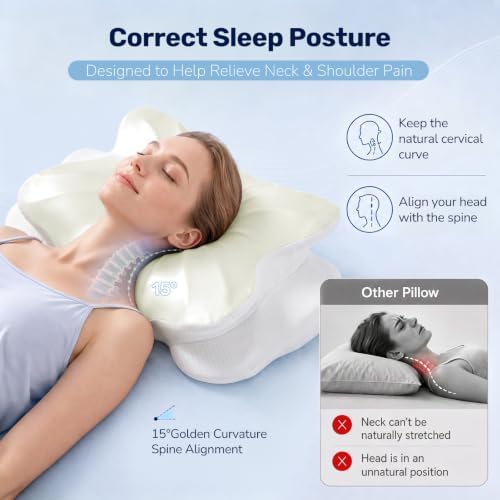 Sweetcrispy Ergonomic Cervical Neck Pillow, Memory Foam, Contour Pillow - Image 3