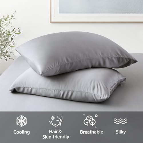 2 Pack Cooling Pillow Cases, Viscose Derived from Bamboo Pillow Protectors King - Image 5