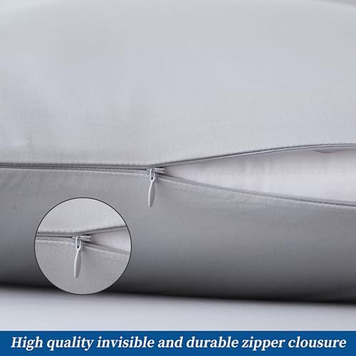 Standard Pillow Protector Set of 2, 100% Egyptian Cotton Pillow Cases - Image 5